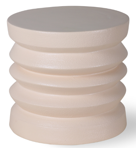 Stoneware side table cream