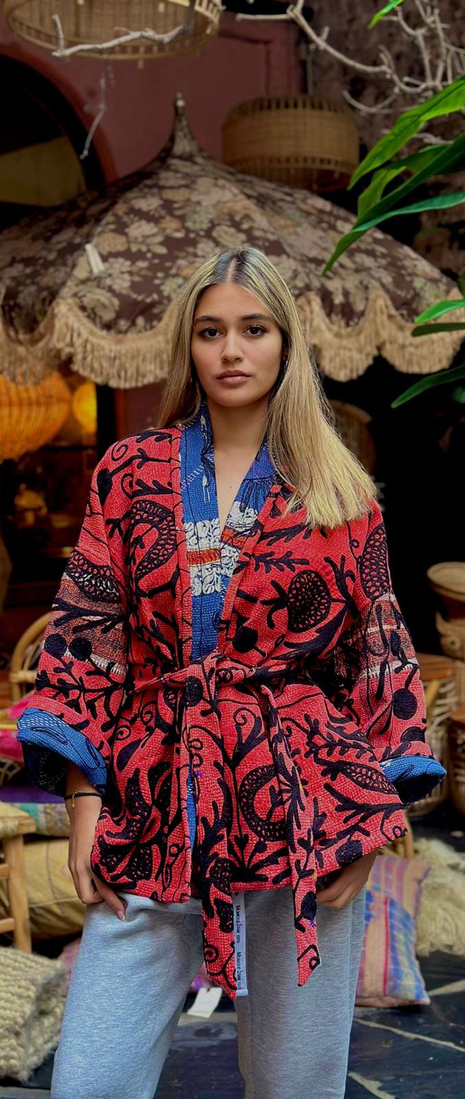 Red And Blue Sissel Edelbo Kimono